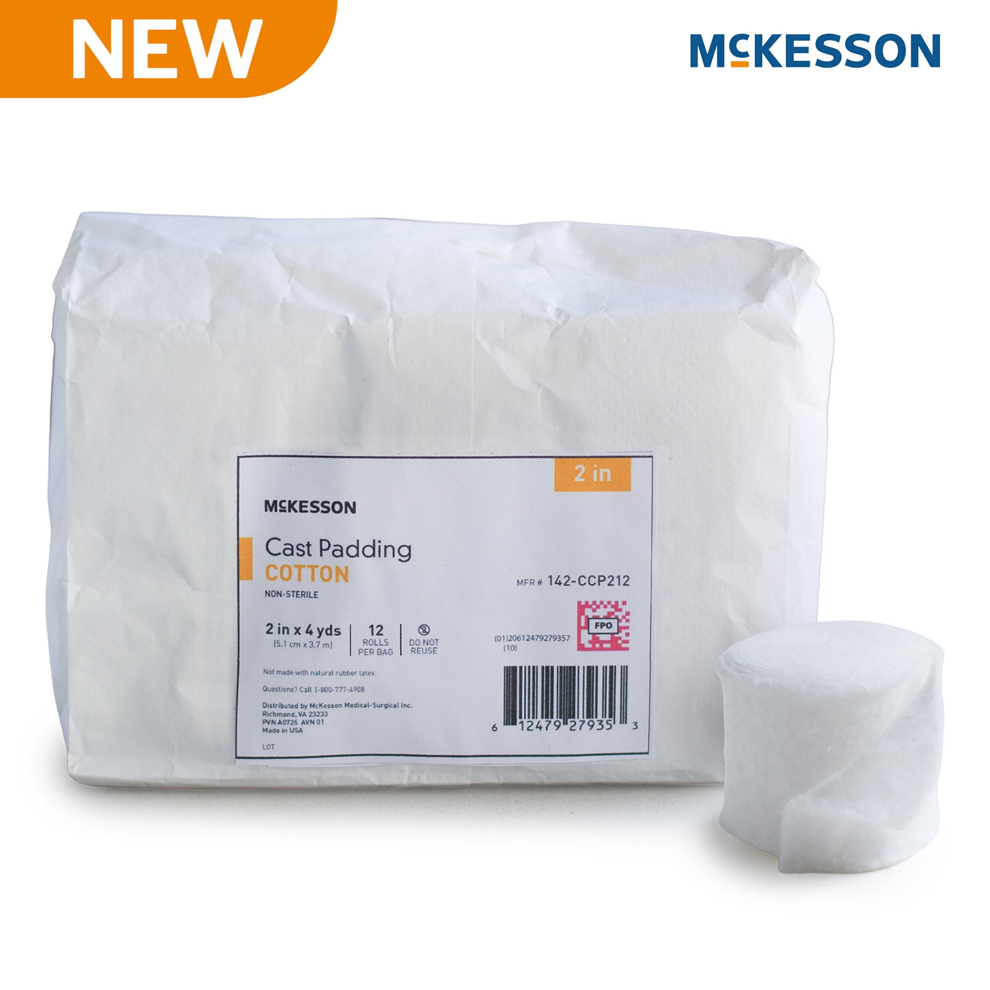 McKesson Brand PADDING, CAST COTTON 2"X4YD (12RL/BG 12BG/CS)