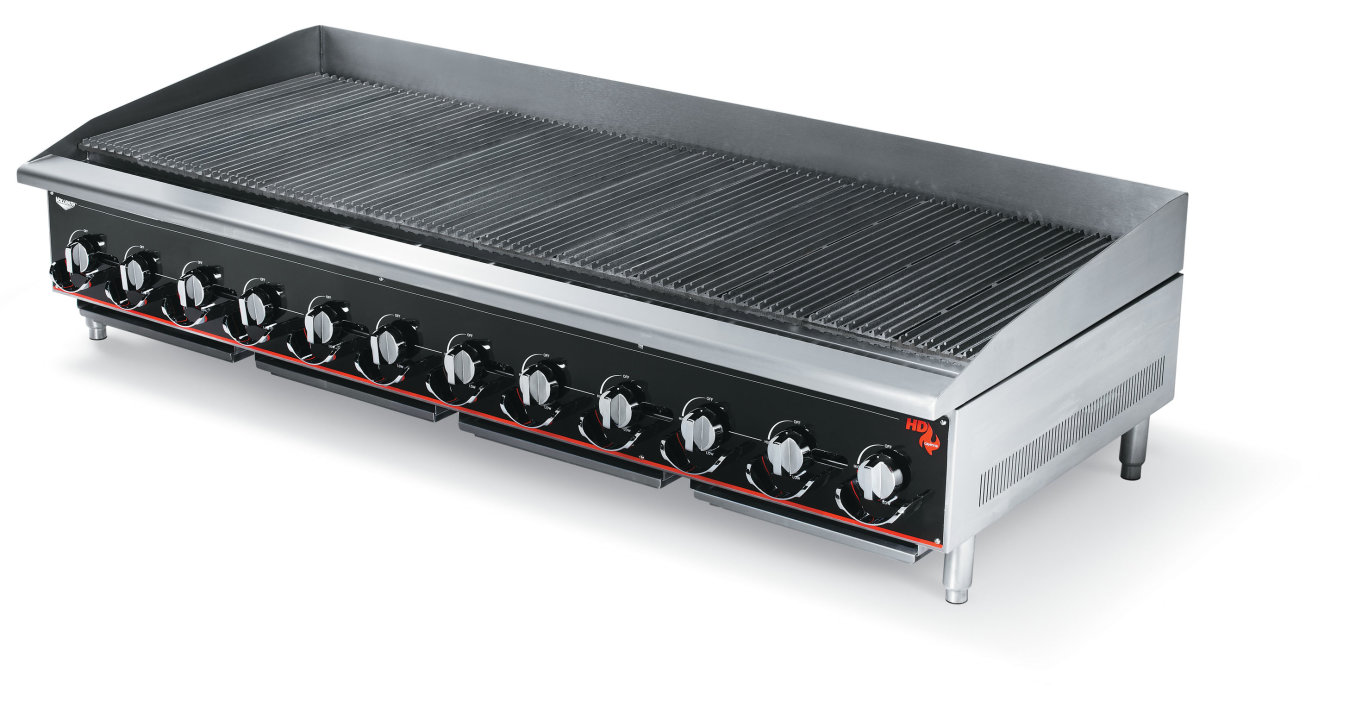 72-inch Cayenne® heavy-duty radiant / lava rock charbroiler