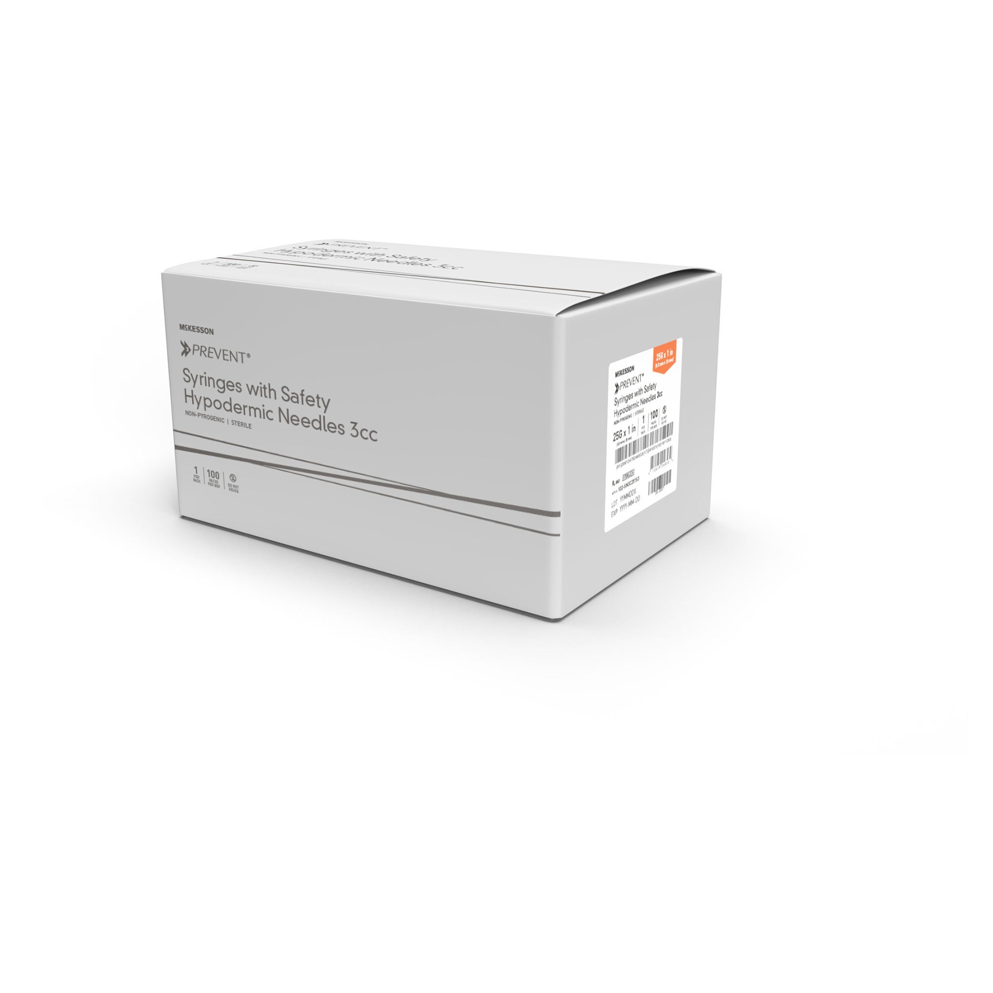 McKesson Prevent® 3 mL Hypodermic Syringe w/ Needle, 23 Gauge, 1" Needle Length