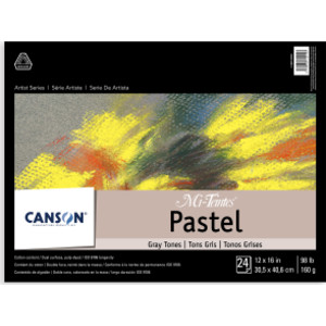 Artist Series Mi-Teintes Pastel Pad, Gray Tones, Foldover Binding, 24 Sheet, 12x16 inch, 1 Count