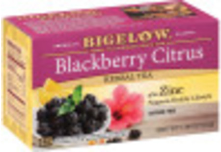 Blackberry Citrus Herbal Tea Plus Zinc - Case of 6 boxes total of 108 teabags