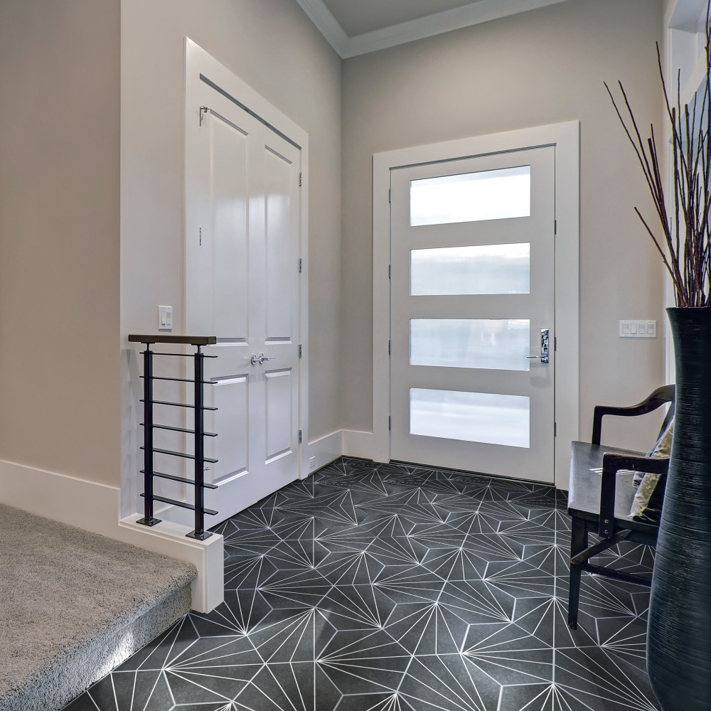 Aster Hex Nero 8-5/8 in. x 9-7/8 in. Porcelain Floor and Wall Tile
