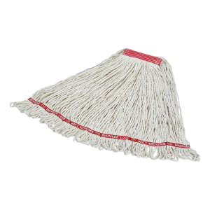 Rubbermaid Commercial, Swinger Loop®, Blend Looped-End Wet Mop Head with 1" Headband, 24 oz, White