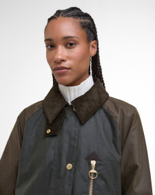 Car Coat Evette Waxed Fern/Beech/Ancient Tartan