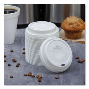 Dart, Cappuccino Dome Sipper Lids, Fits 12 Oz To 24 Oz Cups, White