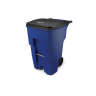 Rubbermaid Commercial, VENTED BRUTE, Rollout, 95 gal, Resin, Blue, Square, Receptacle
