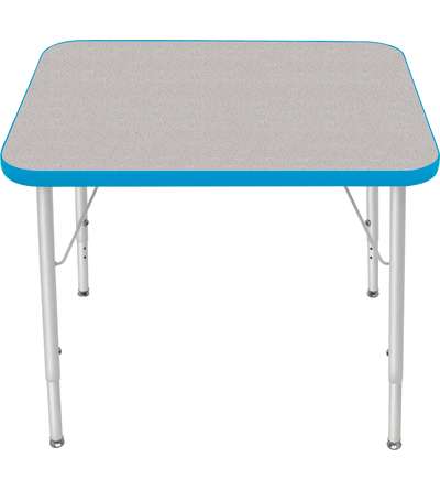 Creative Colors® Activity Table, Rectangle, 24" x 30", Gray Nebula Top Color, Bright Blue Edge Color, Standard Leg Height, Plati