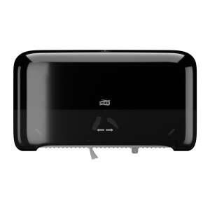 SCA555568, Tork,  T2 Mini Jumbo 2-Roll Toilet Paper Dispenser, Black