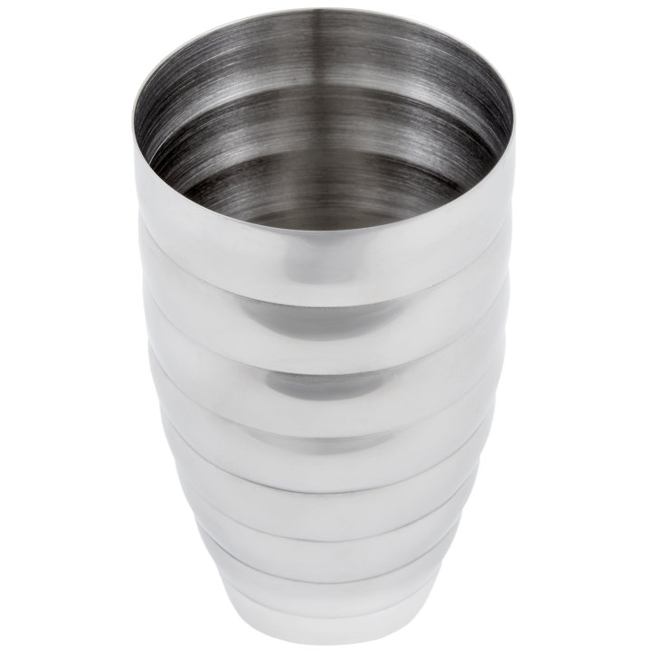 24-ounce stainless steel cocktail shaker with beehive pattern