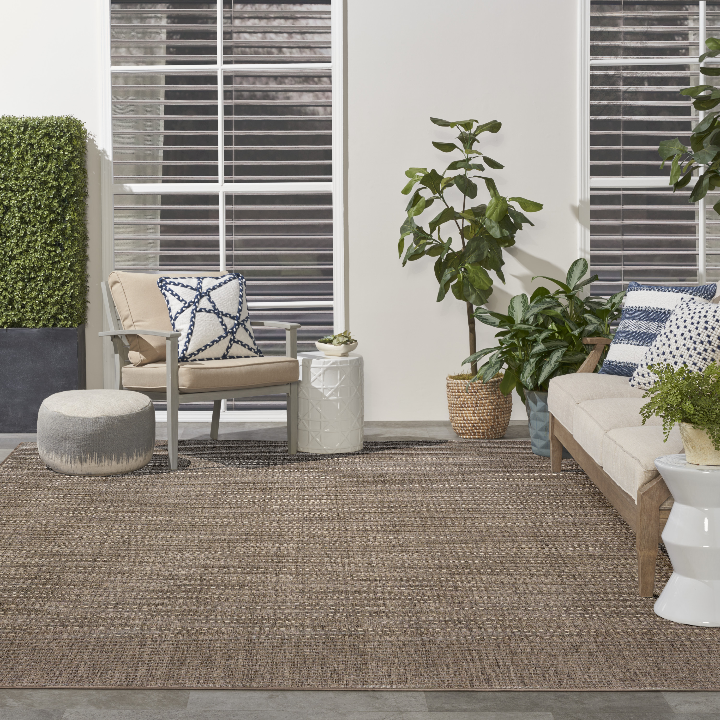 Nourison Tulum 10' x 14' Brown Outdoor Rug