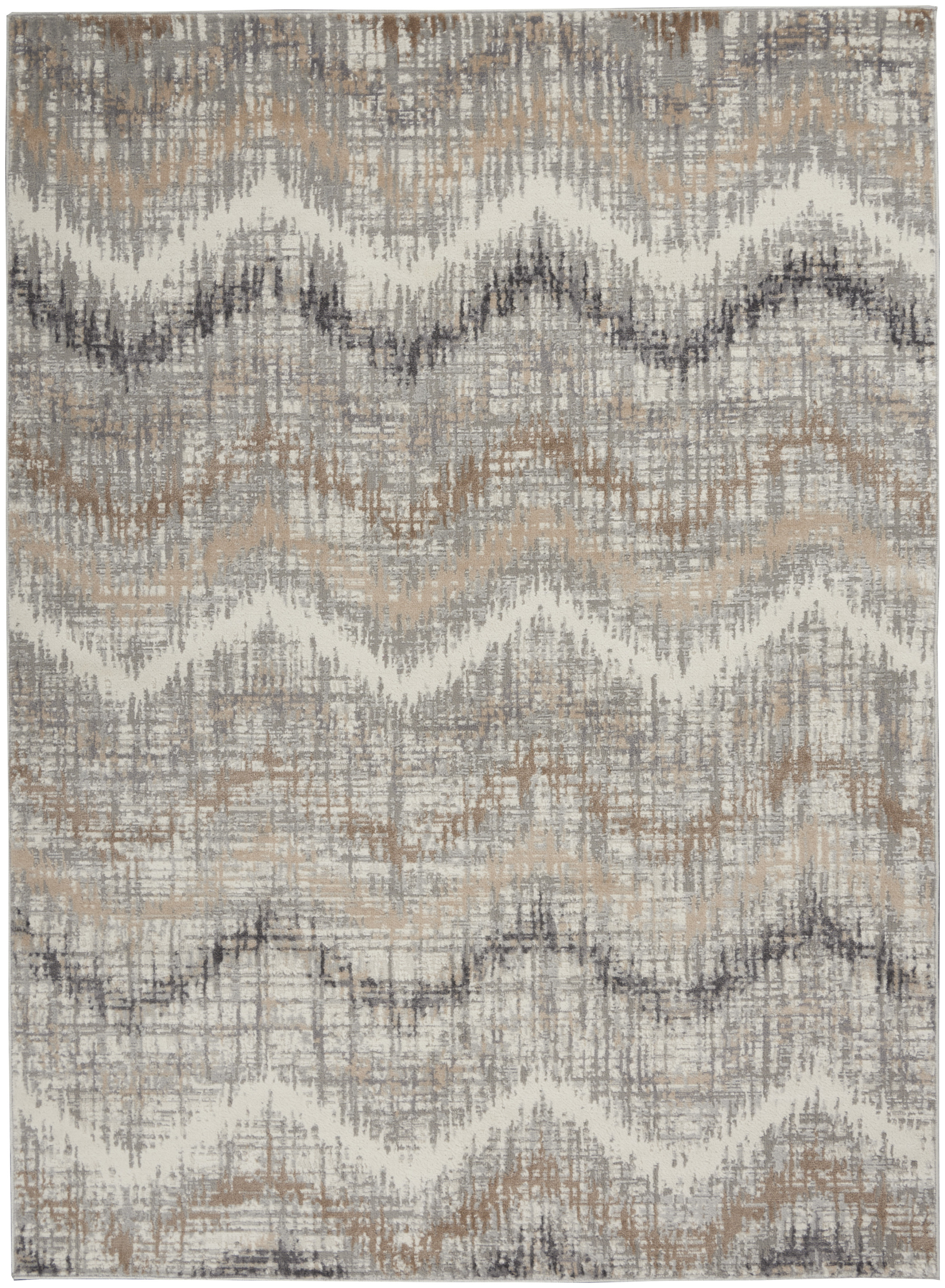 Nourison Elation 5'3" x 7'3" Grey Ivory Modern Indoor Rug