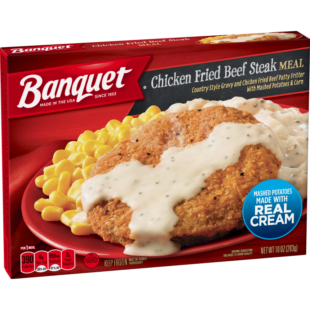 BANQUET Classic Chicken Fried Beef Steak Meal Conagra Foodservice