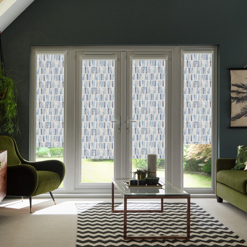 Tally Blackout Indigo Roller Blind
