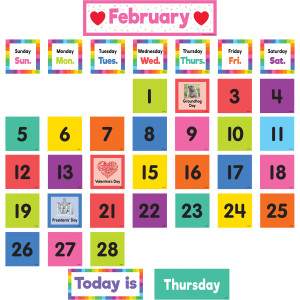 Colorful Calendar Pocket Chart Cards, Pack of 104