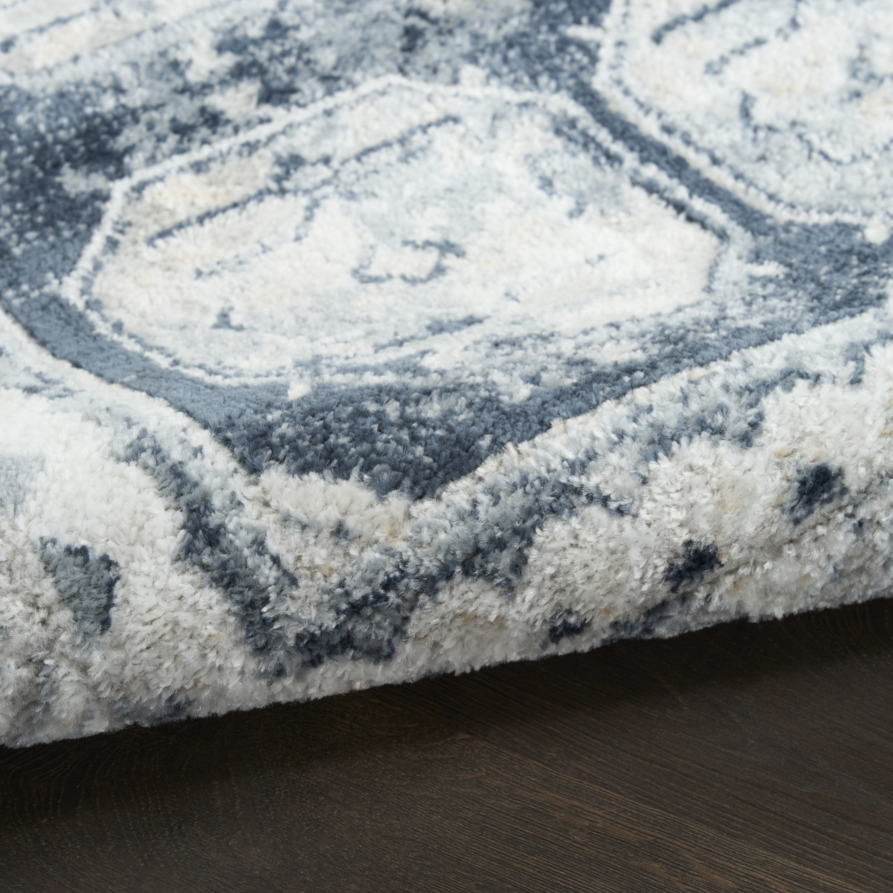 Nourison Dekor 5'3" x 7' Grey Navy Vintage Indoor Rug