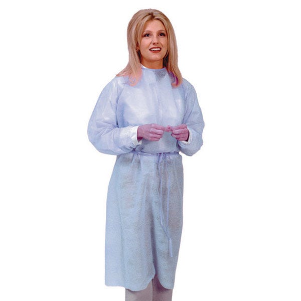 Blue - Latex-Free Isolation Gown, Knit Cuff - 50/Case