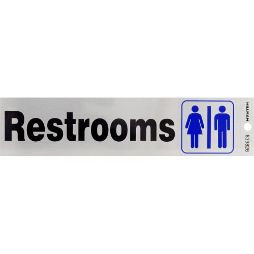 Adhesive Restrooms Sign (2