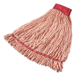 Rubbermaid Commercial, Web Foot®, Blend Looped-End Wet Mop Head with 5" Headband, 24 oz, Orange