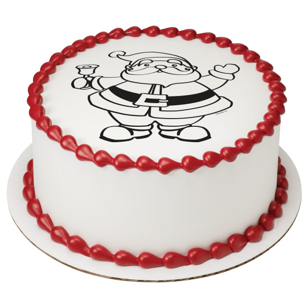 Paintable Happy Santa PhotoCake® Edible Image®