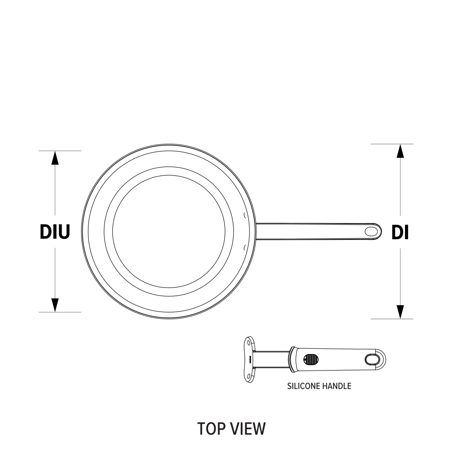 10inch Tribute® 3ply fry pan with natural finish and plated handle