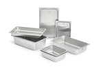 Half-size 8-inch-deep Super Pan® heavy-duty stainless steel transport pan