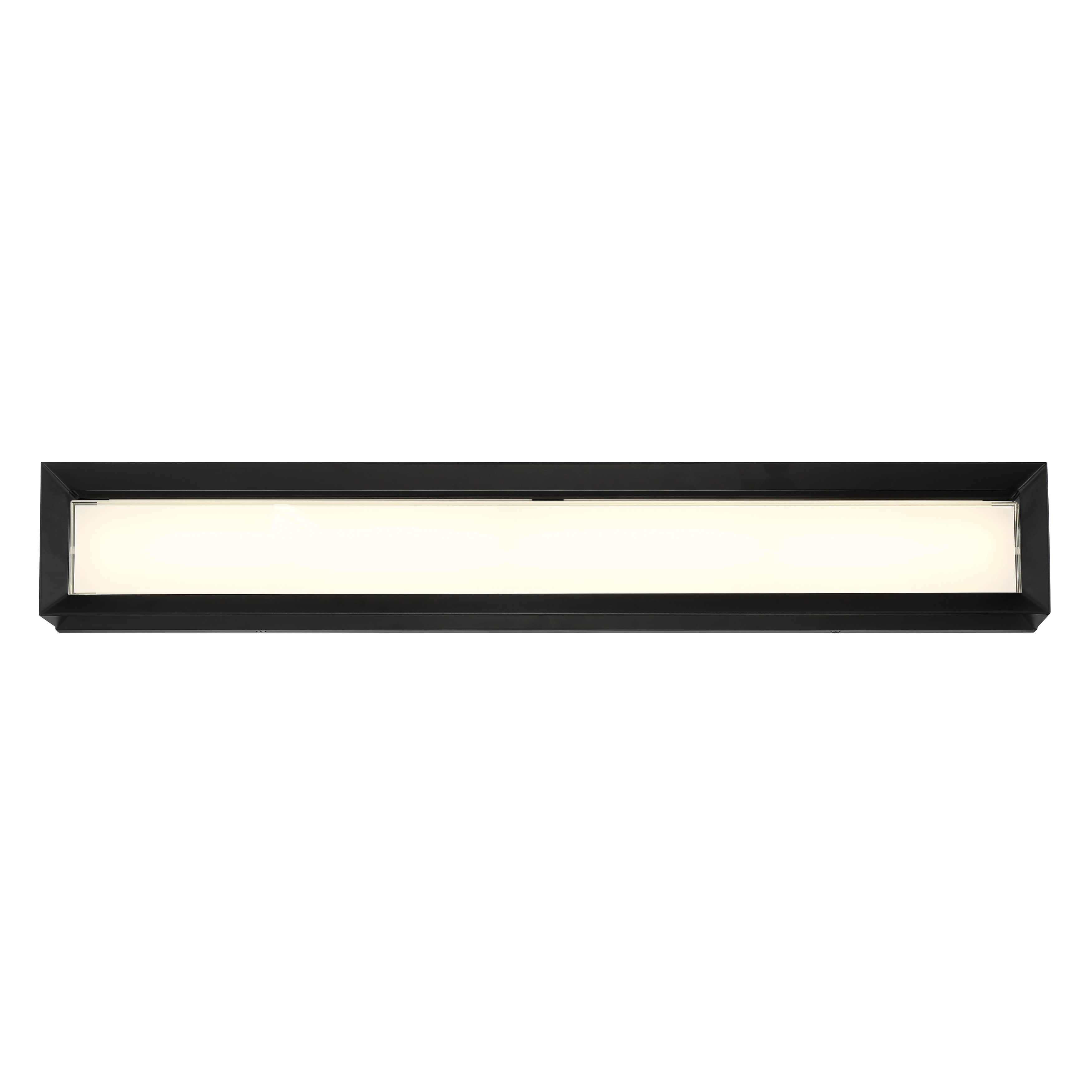 The Averton LED Bath Light delivers exceptional color rendering (CRI 92) in a sleek modern design. Its 30-inch width provides ample illumination for double vanities, while the Coal Black finish adds contemporary sophistication. - alternate view