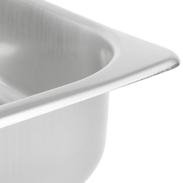 Half-size 2 ½-inch-deep stainless steel deli pan