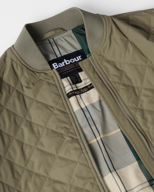 Emlyn Quilted Bomber Jacket Dusky Green/Ancient