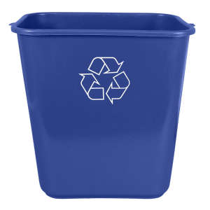 Impact, Soft-Sided Wastebasket with Recycle Logo, 7gal, Plastic, Blue, Rectangle, Receptacle
