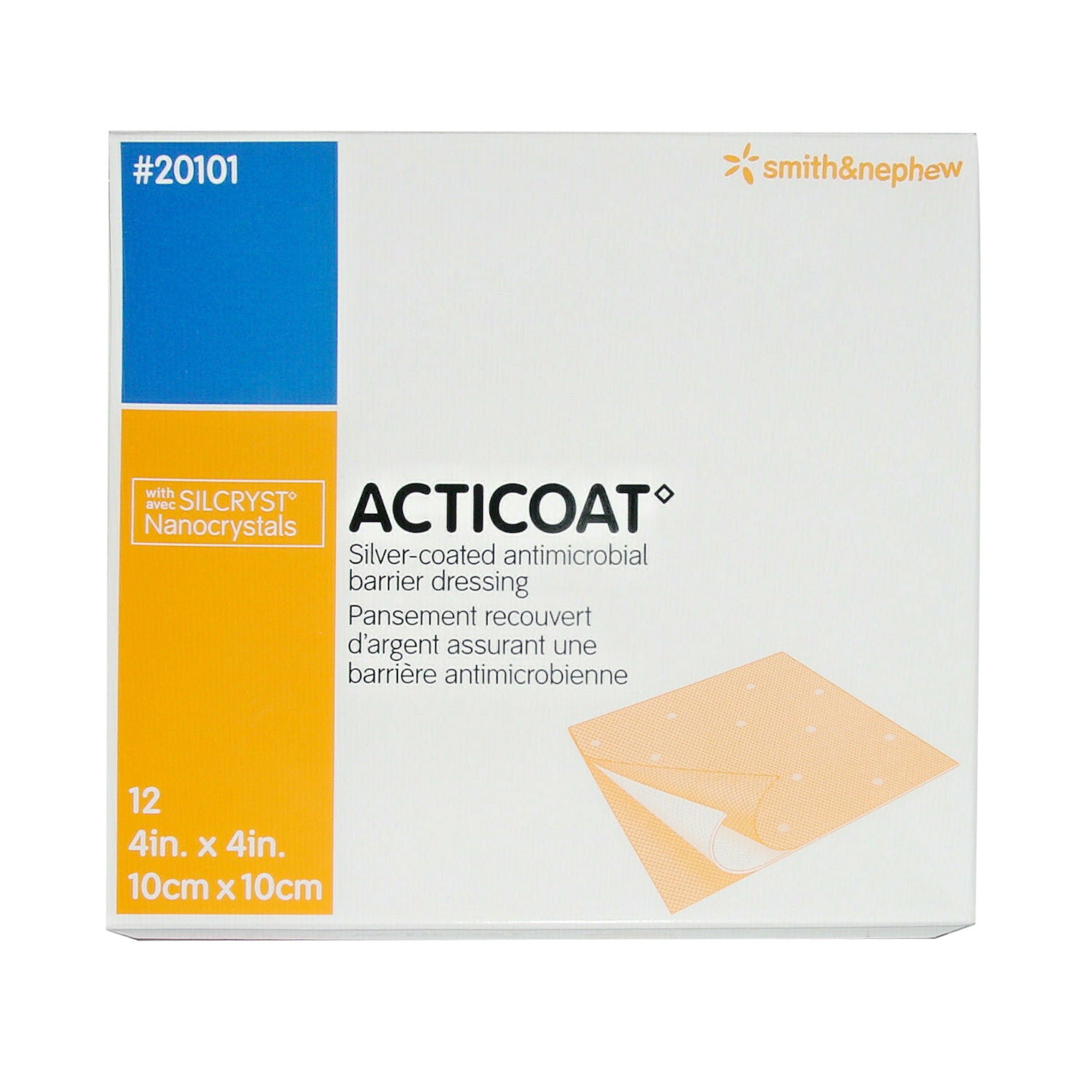 Acticoat Burn Antimicrobial Barrier Dressing, 4 x 4 Inch