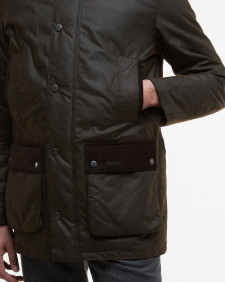 Modern Border Waxed Jacket Dark Brown