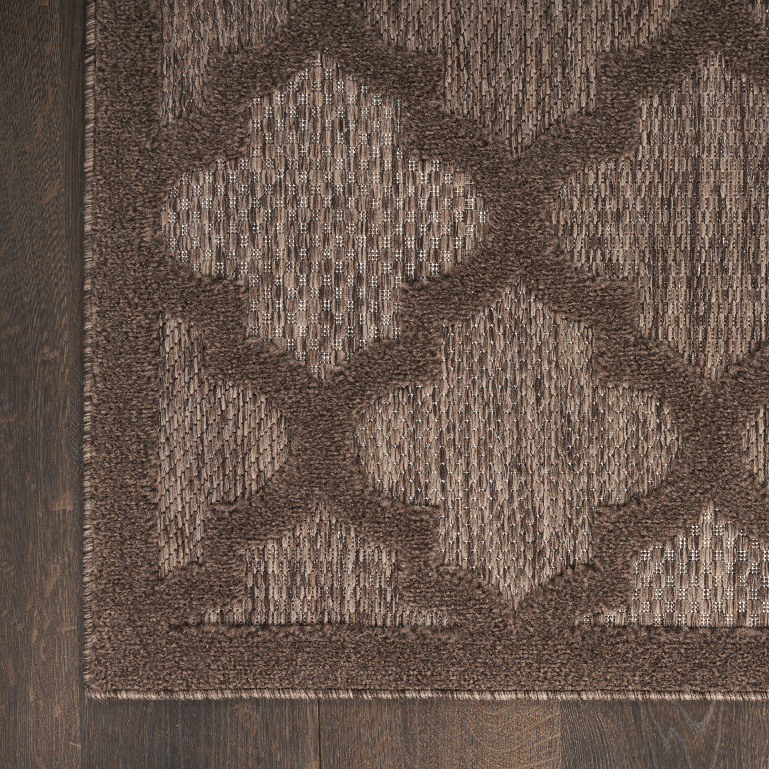 Nourison Easy Care 2'2" x 10' Brown Modern Rug
