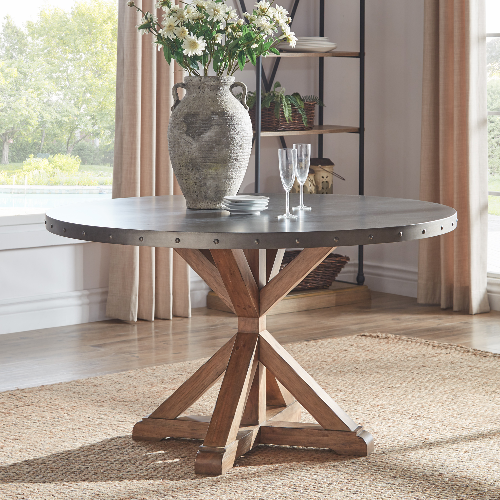 Stainless Steel Top Dining Table