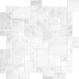 Bianco Venatino 12×12 Mini Versailles Mosaic Polished