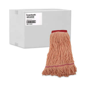 Boardwalk, Super Loop Synthetic Looped-End Wet Mop Head with 5" Headband, Large, Orange