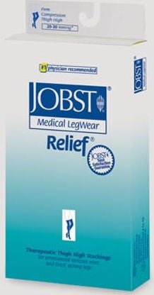 Jobst® Relief Compression Stockings, Thigh High, Small, Beige, Closed Toe