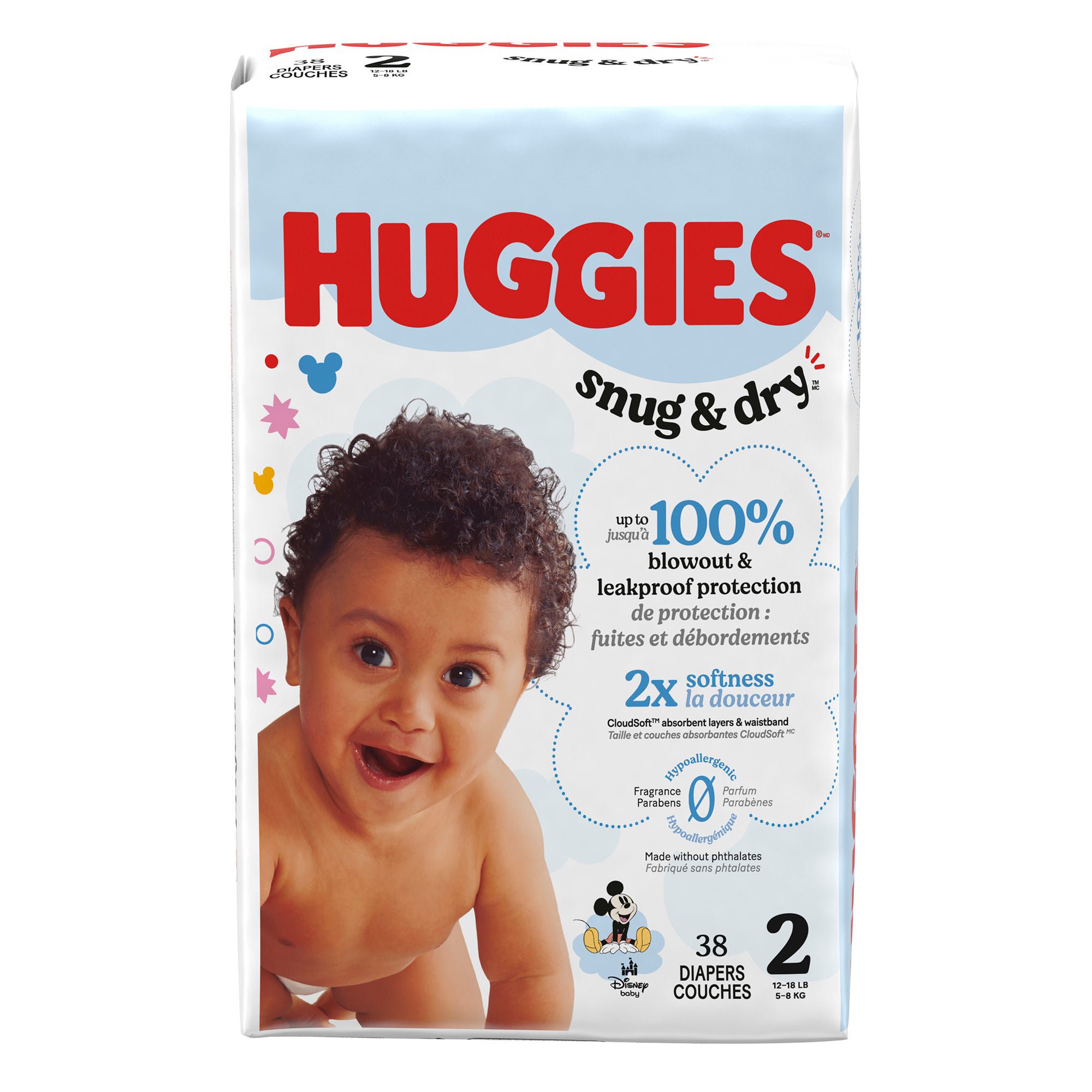 Kimberly Clark DIAPER, HUGGIES SNUG&DRY JUMBOPK SZ2 (38/PK 4PK/CS)
