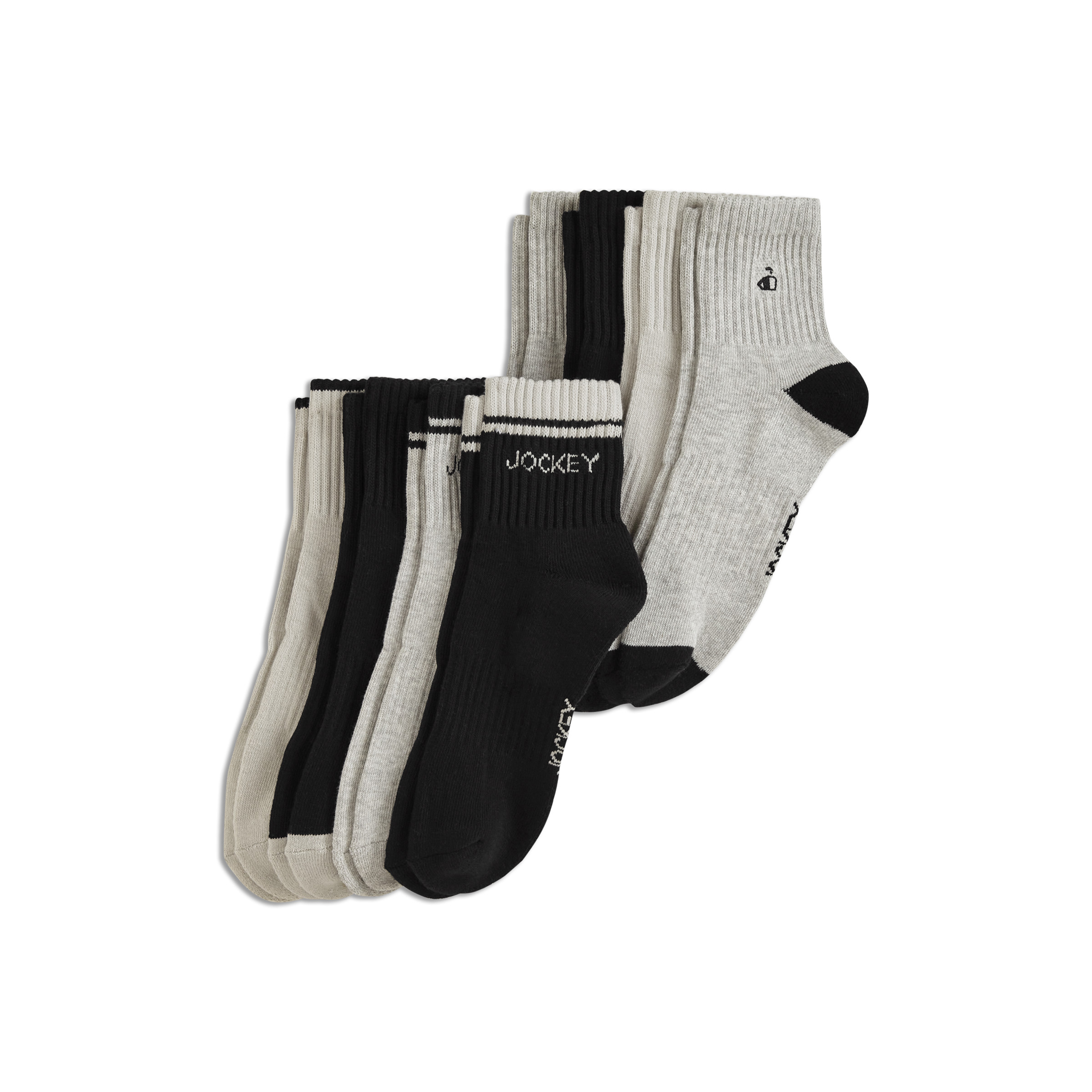 Jockey Men's Everyday Cotton Blend Quarter Sock - 8 Pack