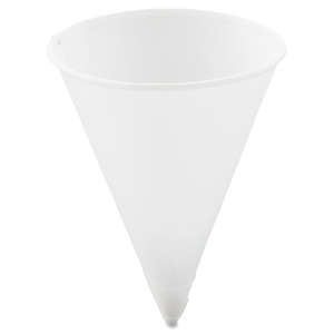 Dart, Cone Water Cups, ProPlanet Seal, Cold, Paper, 4 oz, Rolled Rim, White