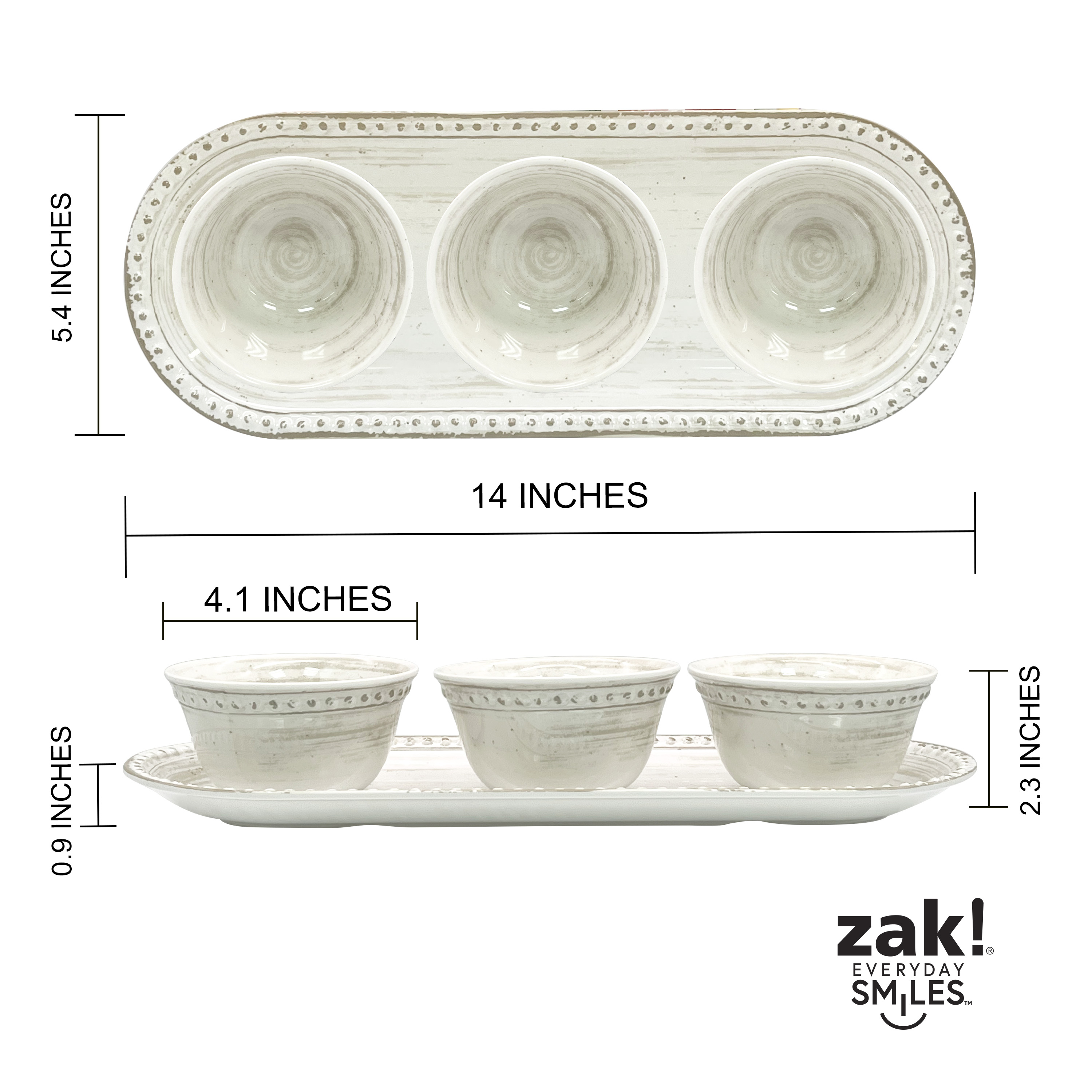 French Country Melamine Condiment Bowl and Tray, House, 4-piece set slideshow image 10