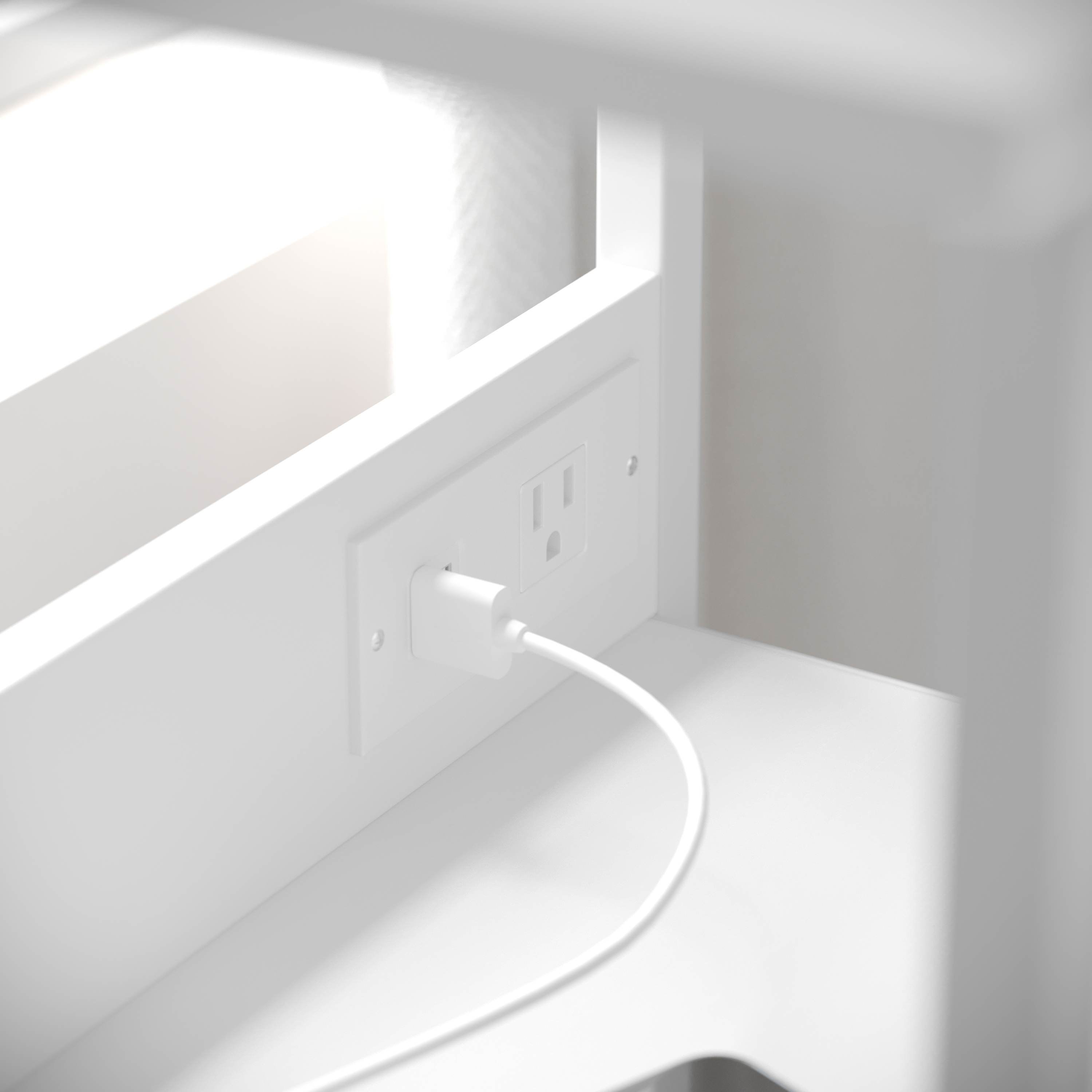 Sodano 3 Drawer Nightstand with Charging Station, 2 USB Ports, 1 Outlet, Blac... - Picture 17 of 25