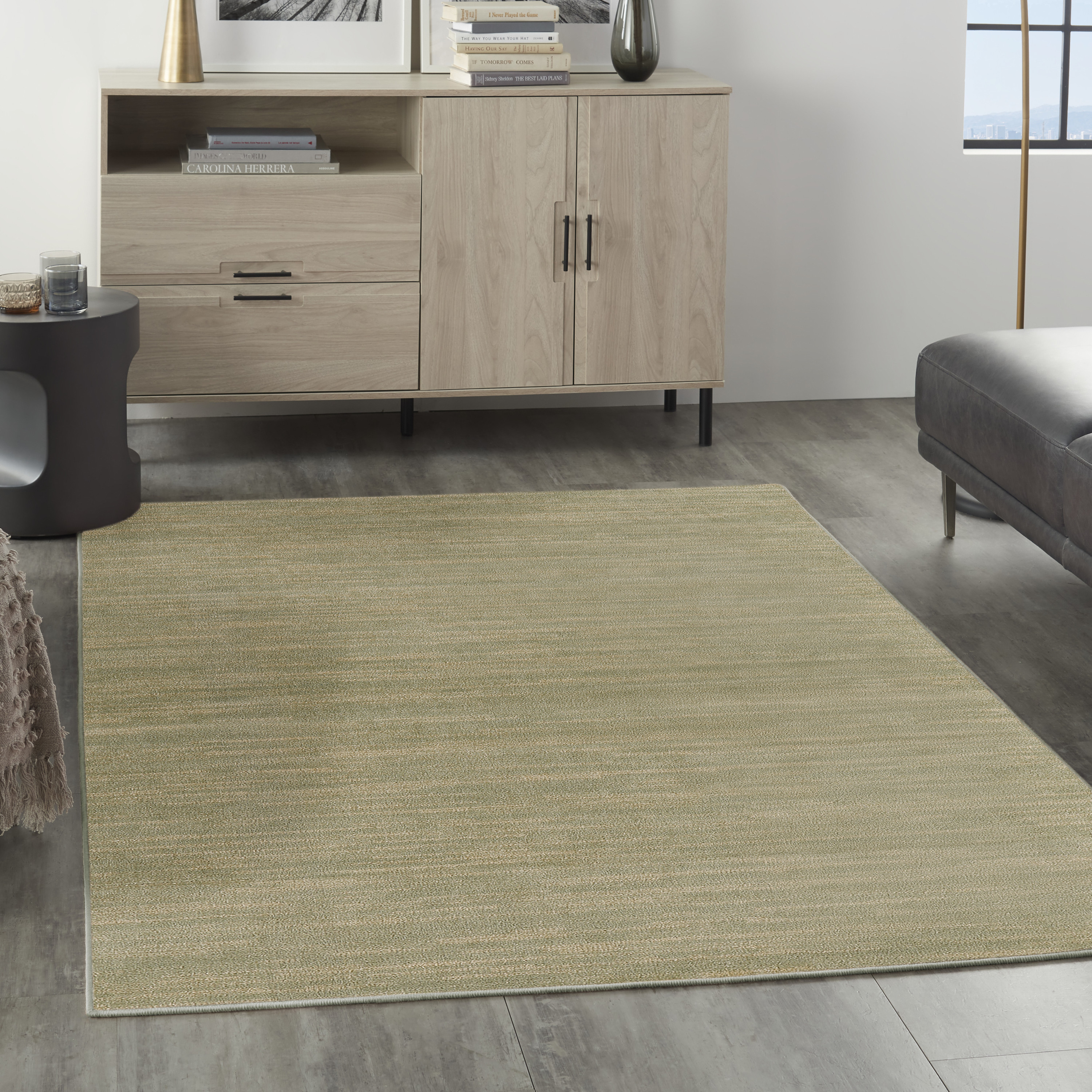Nourison Nourison Essentials 4' x 6' Green Gold Outdoor Rug