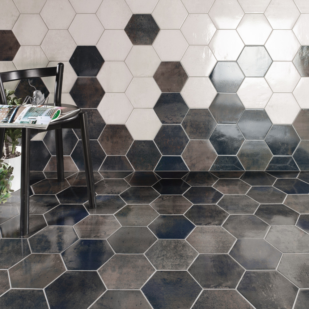 Sample – Capri Hex Nero Porcelain Floor and Wall Tile
