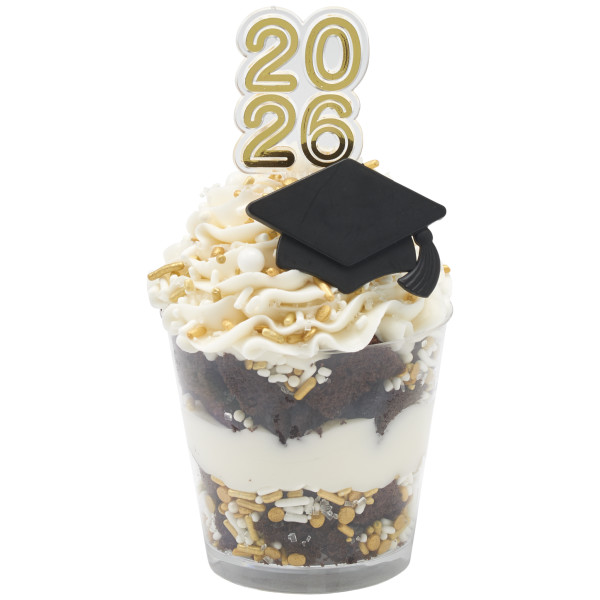 Black Grad Hat Cupcake Rings