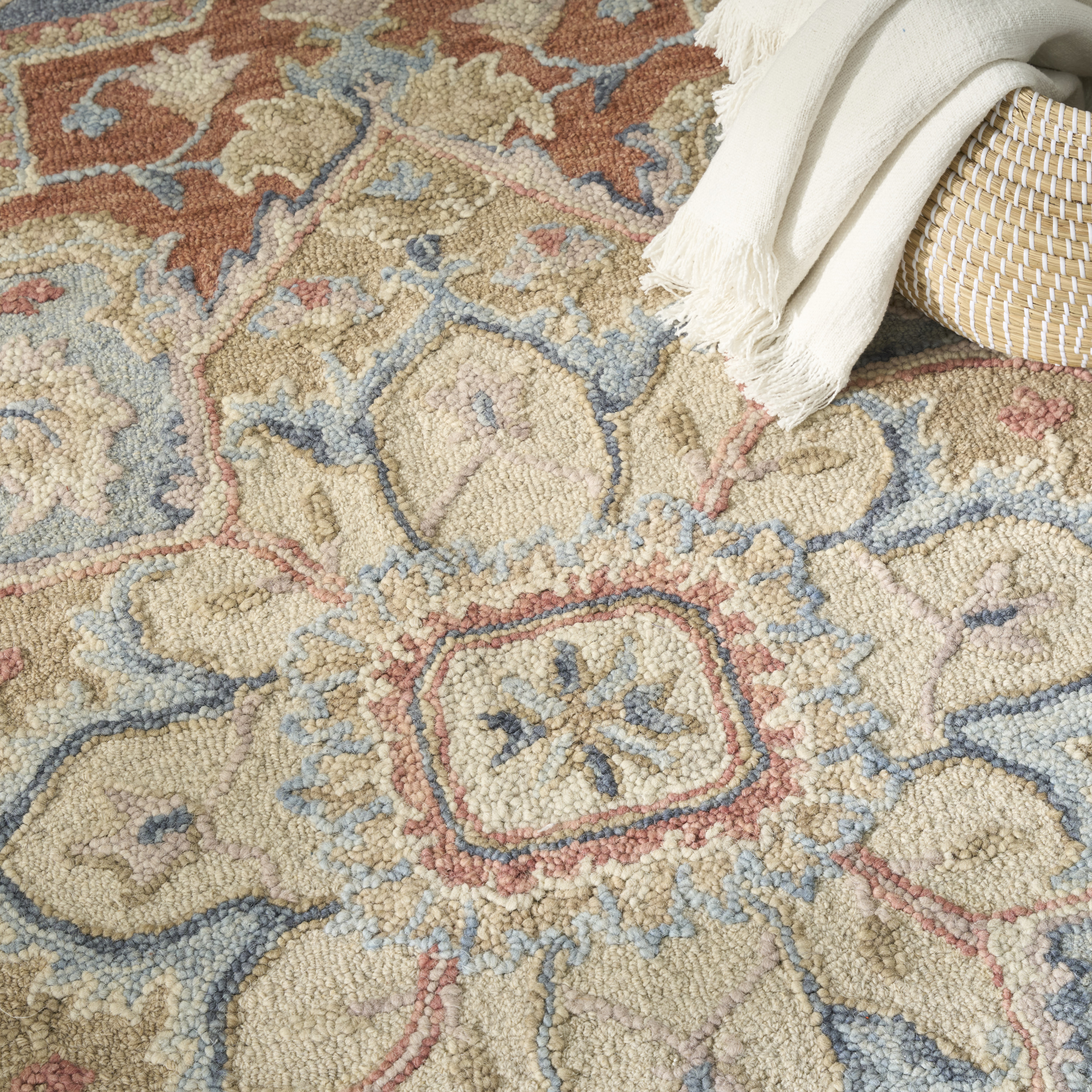 Nourison Maison 9'9" x 13'9" Blue Ivory Vintage Indoor Rug