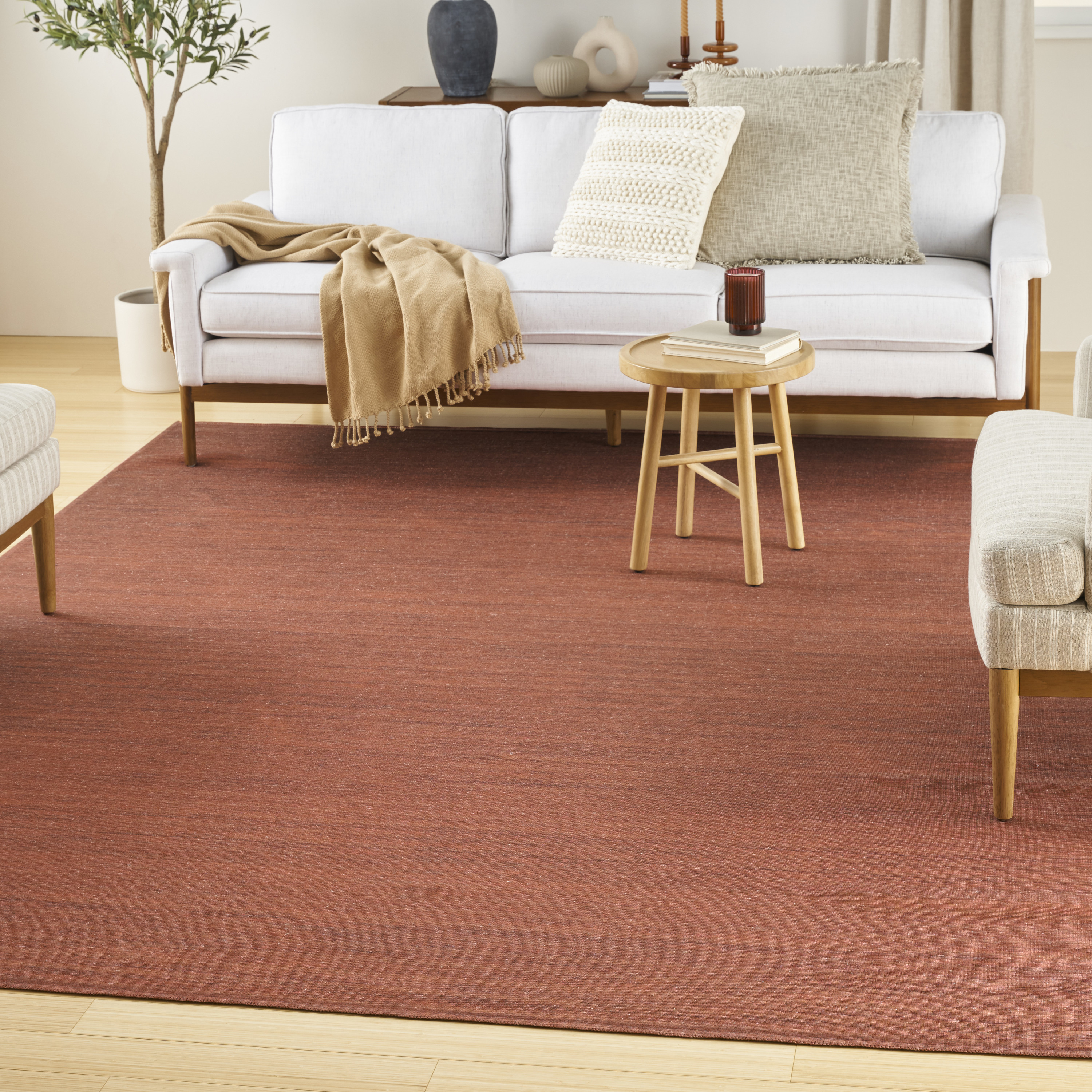 Nourison Washable Essentials 7'10" x 9'10" Brick Modern Indoor Rug