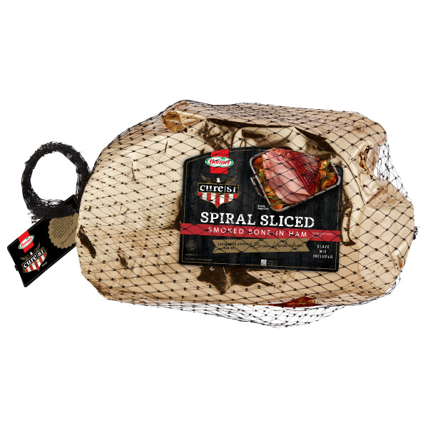 CURE 81(r) Spiral Sliced Bone-In Ham, Natural Juice, Half, 4 pc . C1N1 - Front No Plunge In Package (Hi Res)