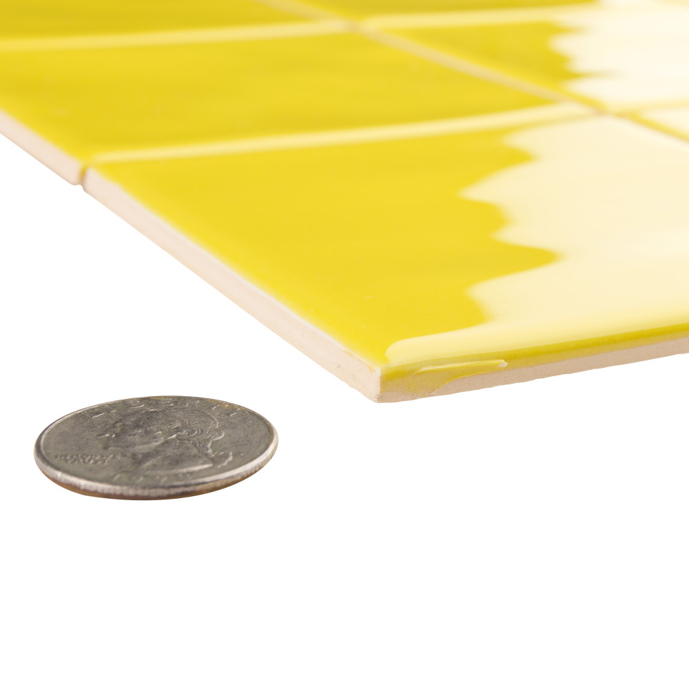 Twist Square Yellow Lemon 11-3/4 in. x 11-3/4 in. Ceramic Mosaic Tile