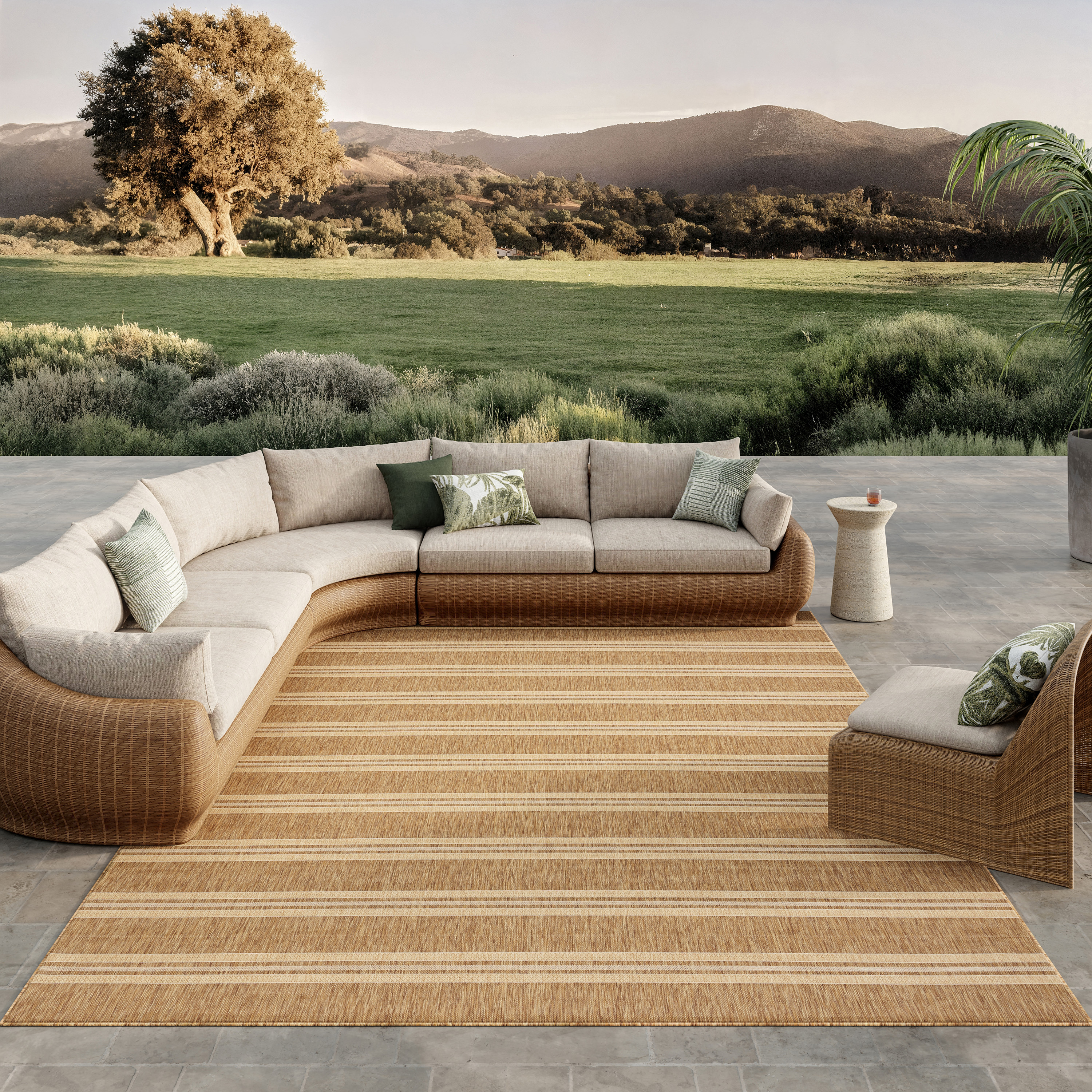 Nourison Horizon Indoor/Outdoor 9' x 12' Natural Modern Rug