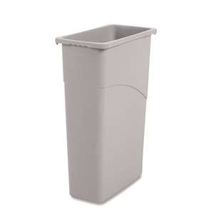 Boardwalk, Slim, 23 gal, Resin, Gray, Rectangle, Receptacle
